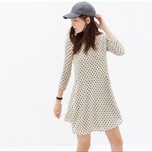 Madewell Silk Polka Dot A-Line Mini Dress 100% Silk